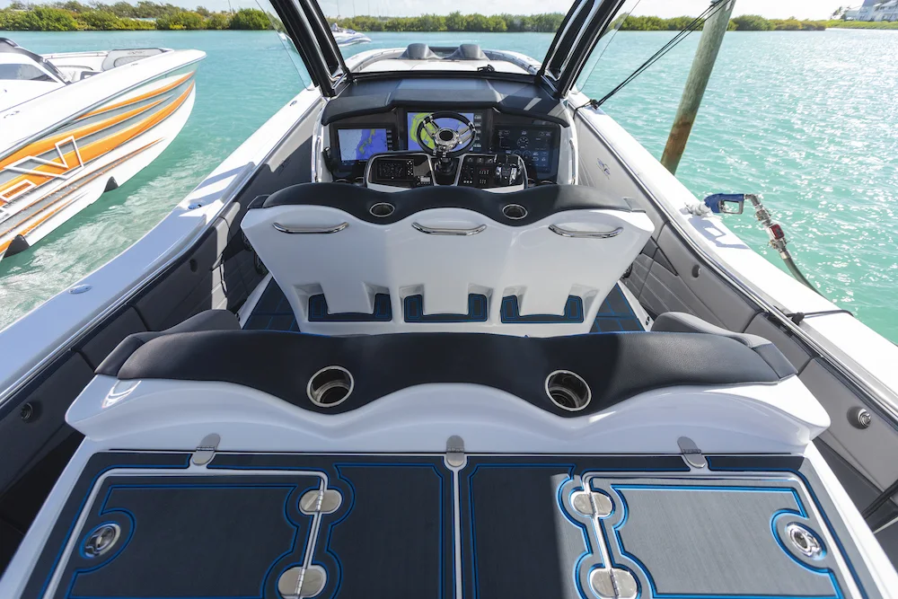 Helm and controls aboard an MTI