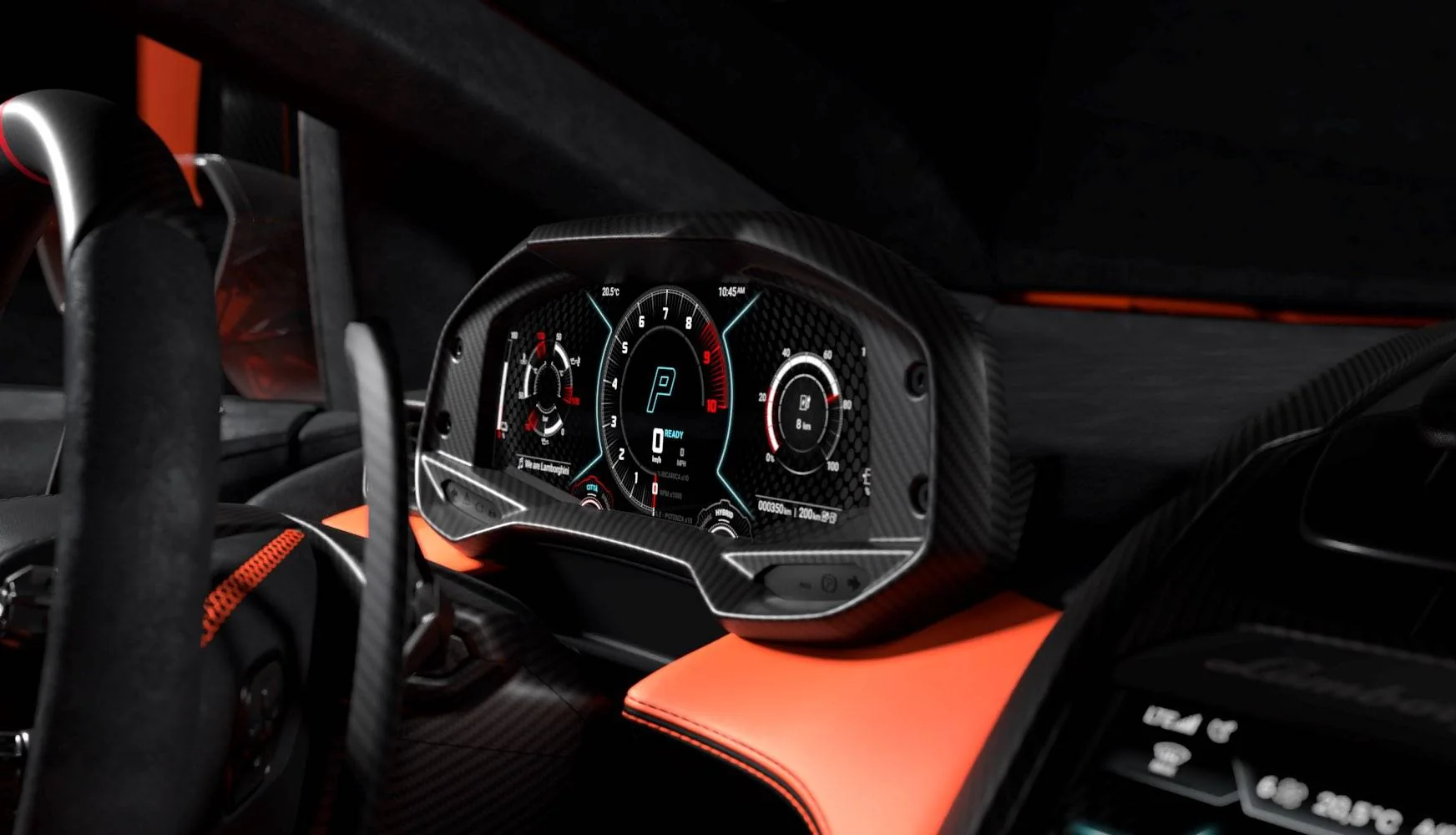 Digital instrument cluster of the Lamborghini Revuelto